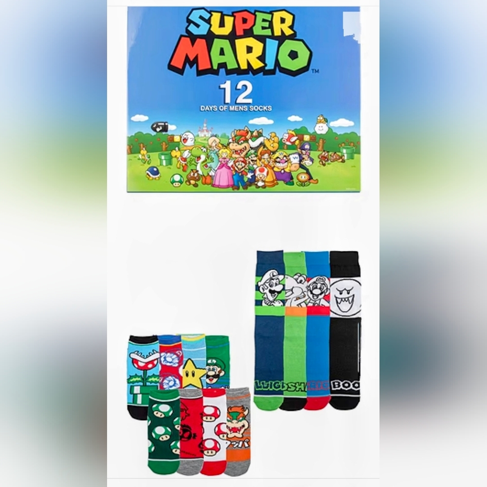Super Mario Bros Mens Socks